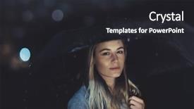  Presentation with dark night - PPT theme with beautiful blond girl waiting background and a dark gray colored foreground