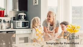  Presentation with parent children - Beautiful PPT layouts featuring beautiful-blond-mom-teaching backdrop and a lemonade colored foreground