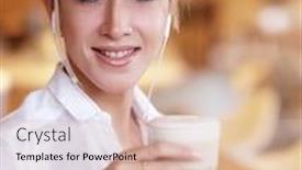  Presentation with hea - PPT theme featuring listening to music with hea background and a lemonade colored foreground