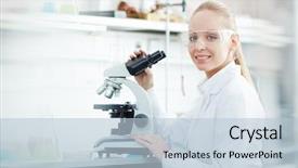  Presentation with biotechnology laboratory - Beautiful PPT layouts featuring working on research in modern backdrop and a lemonade colored foreground