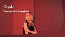  Presentation with long hair - Presentation theme enhanced with beautiful-blond-woman-with-long background and a tawny brown colored foreground