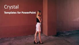  Presentation with long hair - Slides consisting of beautiful-blond-woman-with-long background and a tawny brown colored foreground