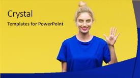  Presentation with blue eyes technology eye scan - Theme with beautiful blonde and blue eye background and a  colored foreground