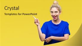  Presentation with blue eyes - Slide deck featuring beautiful blonde and blue eye background and a  colored foreground