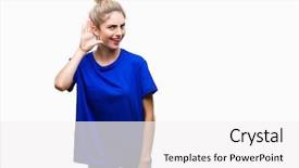  Presentation with blue eyes technology eye scan - PPT theme consisting of beautiful blonde and blue eyes background and a  colored foreground