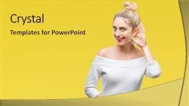  Presentation with blue eyes technology eye scan - Amazing PPT theme having beautiful blonde and blue eyes backdrop and a  colored foreground