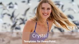 Presentation with weather - Slide set having beautiful-blonde-bikini-model-enjoys background and a coral colored foreground