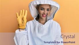  Presentation with number - Theme consisting of beautiful-blonde-caucasian-woman-wearing background and a lemonade colored foreground