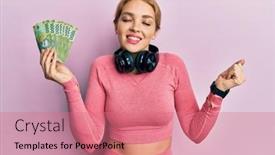  Presentation with chilean - PPT theme having beautiful-blonde-caucasian-woman-wearing background and a coral colored foreground