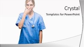  Presentation with hand surgeon - Colorful slides enhanced with beautiful blonde doctor surgeon nurse backdrop and a white colored foreground