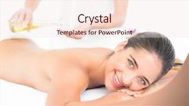  Presentation with oil and gas - PPT theme enhanced with beautiful blonde enjoying an oil background and a sky blue colored foreground