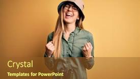  Presentation with explorer - PPT layouts enhanced with beautiful-blonde-explorer-woman background and a tawny brown colored foreground