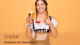  Presentation with drinking glass - Amazing presentation having beautiful-blonde-german-woman backdrop and a yellow colored foreground