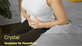  Presentation with stomach - Slides featuring beautiful-blonde-middle-age-woman background and a tawny brown colored foreground