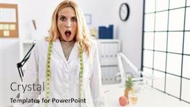  Presentation with dietitian - Slide deck featuring beautiful-blonde-nutritionist-woman background and a lemonade colored foreground