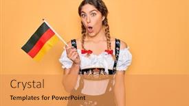  Presentation with patriotic - Presentation theme featuring beautiful-blonde-patriotic-woman background and a yellow colored foreground