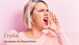  Presentation with diamonds - Presentation consisting of beautiful-blonde-plus-size-woman background and a lemonade colored foreground