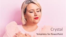  Presentation with diamonds - Beautiful slide deck featuring beautiful-blonde-plus-size-woman backdrop and a lemonade colored foreground