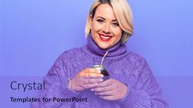  Presentation with infusion - Theme having beautiful-blonde-plus-size-woman background and a light blue colored foreground