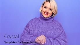  Presentation with optimistic - Audience pleasing slides consisting of beautiful-blonde-plus-size-woman backdrop and a light blue colored foreground