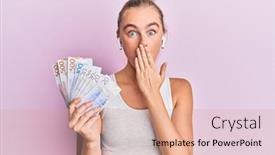  Presentation with swedish - Slide set consisting of beautiful-blonde-sport-woman-holding background and a coral colored foreground