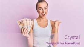  Presentation with woman sport - Cool new PPT layouts with beautiful-blonde-sport-woman-holding backdrop and a lemonade colored foreground