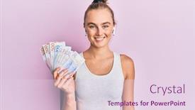  Presentation with swedish - PPT layouts featuring beautiful-blonde-sport-woman-holding background and a pink colored foreground