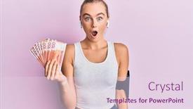  Presentation with woman sport - Amazing presentation design having beautiful-blonde-sport-woman-holding backdrop and a lemonade colored foreground