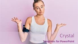  Presentation with band - Slide deck featuring beautiful-blonde-sport-woman-wearing background and a lemonade colored foreground