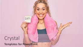  Presentation with victory sport - Cool new slide set with beautiful-blonde-sporty-woman-doing backdrop and a lemonade colored foreground