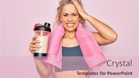  Presentation with protein - Cool new presentation theme with beautiful-blonde-sporty-woman-doing backdrop and a lemonade colored foreground