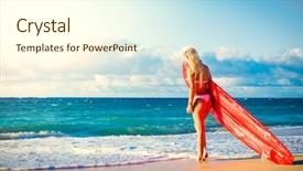  Presentation with lifestyle - Presentation theme featuring beautiful blonde surfer girl background and a cream colored foreground