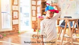  Presentation with propeller - Audience pleasing presentation theme consisting of beautiful-blonde-toddler-wearing-fanny backdrop and a lemonade colored foreground