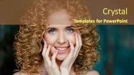  Presentation with beautiful skin - Beautiful presentation theme featuring beautiful-blonde-with-afro-curls backdrop and a tawny brown colored foreground