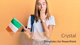  Presentation with student exchange - Amazing slides having beautiful-blonde-woman-exchange-student backdrop and a yellow colored foreground