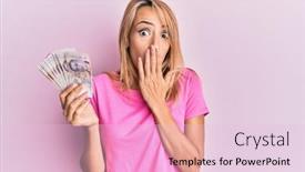  Presentation with singapore - Presentation theme with beautiful-blonde-woman-holding-2 background and a lemonade colored foreground