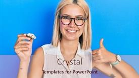  Presentation with oyster - Presentation having beautiful-blonde-woman-holding-raw background and a coral colored foreground