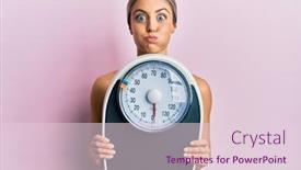 Presentation with loss - Colorful slide set enhanced with beautiful-blonde-woman-holding-weight backdrop and a lemonade colored foreground
