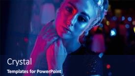  Presentation with interior - Theme with beautiful-blonde-woman-in-colorful background and a navy blue colored foreground