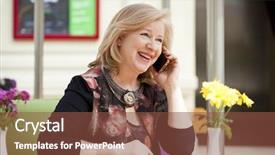  Presentation with brain and cell phone radiation - Audience pleasing slide set consisting of beautiful blonde woman is calling backdrop and a tawny brown colored foreground