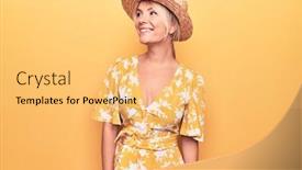  Presentation with vacation - Presentation consisting of beautiful-blonde-woman-on-vacation background and a yellow colored foreground