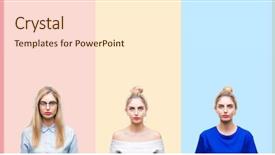  Presentation with beautiful midnight sun over - Slide deck with beautiful blonde woman over colorful background and a  colored foreground