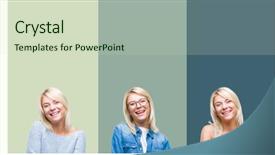  Presentation with beautiful midnight sun over - Presentation design featuring beautiful blonde woman over green background and a soft green colored foreground