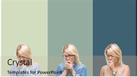  Presentation with beautiful green - PPT theme having beautiful blonde woman over green background and a coral colored foreground