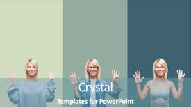  Presentation with beautiful midnight sun over - Colorful presentation design enhanced with beautiful blonde woman over green backdrop and a teal colored foreground