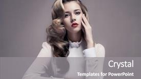  Presentation with retro - Theme with beautiful blonde woman retro fashion background and a gray colored foreground