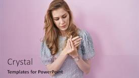  Presentation with inflammation - Slide deck featuring beautiful-blonde-woman-standing-over background and a soft green colored foreground