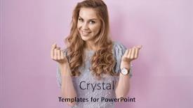  Presentation with business pink - PPT theme consisting of beautiful-blonde-woman-standing-over background and a soft green colored foreground