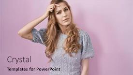  Presentation with skin infection - PPT theme consisting of beautiful-blonde-woman-standing-over background and a soft green colored foreground