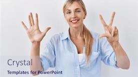  Presentation with eight - Theme featuring beautiful-blonde-woman-standing-over background and a lemonade colored foreground